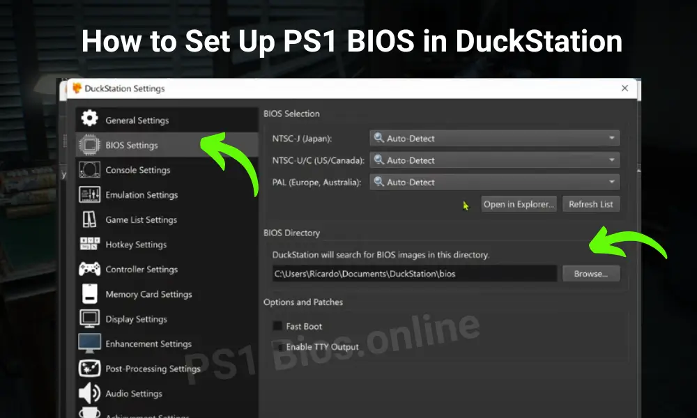 How to Set Up PS1 BIOS in DuckStation