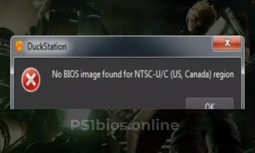 Error No BIOS Loaded in the Emulator in ps1bios