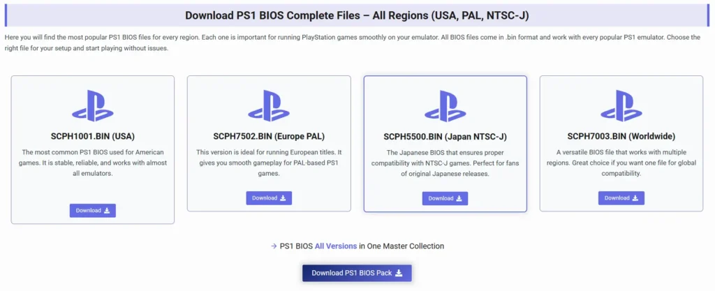 download ps1 bios files